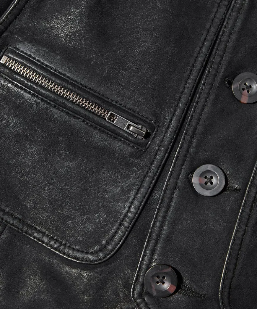 Black Leather Waistcoat