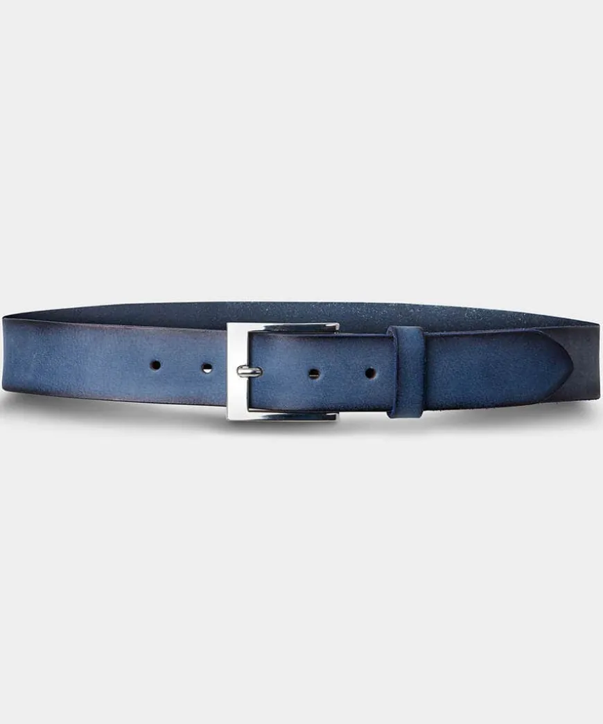 Blue Wash Men's Leather Belt