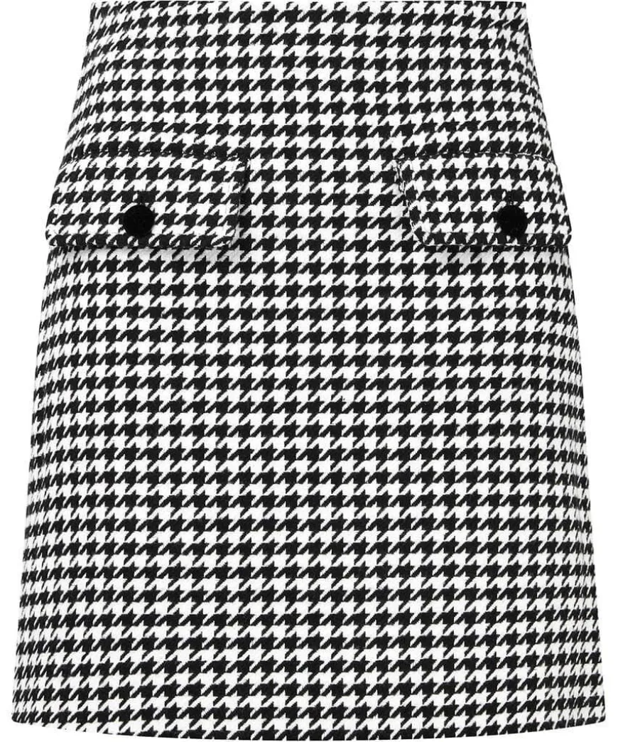 Daring Dogstooth Skirt