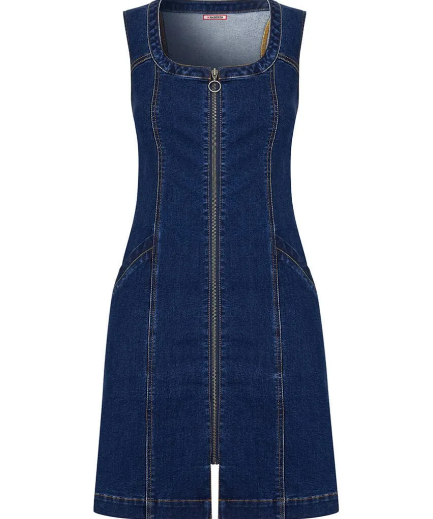 Dawn Denim Zip Through Pinafore