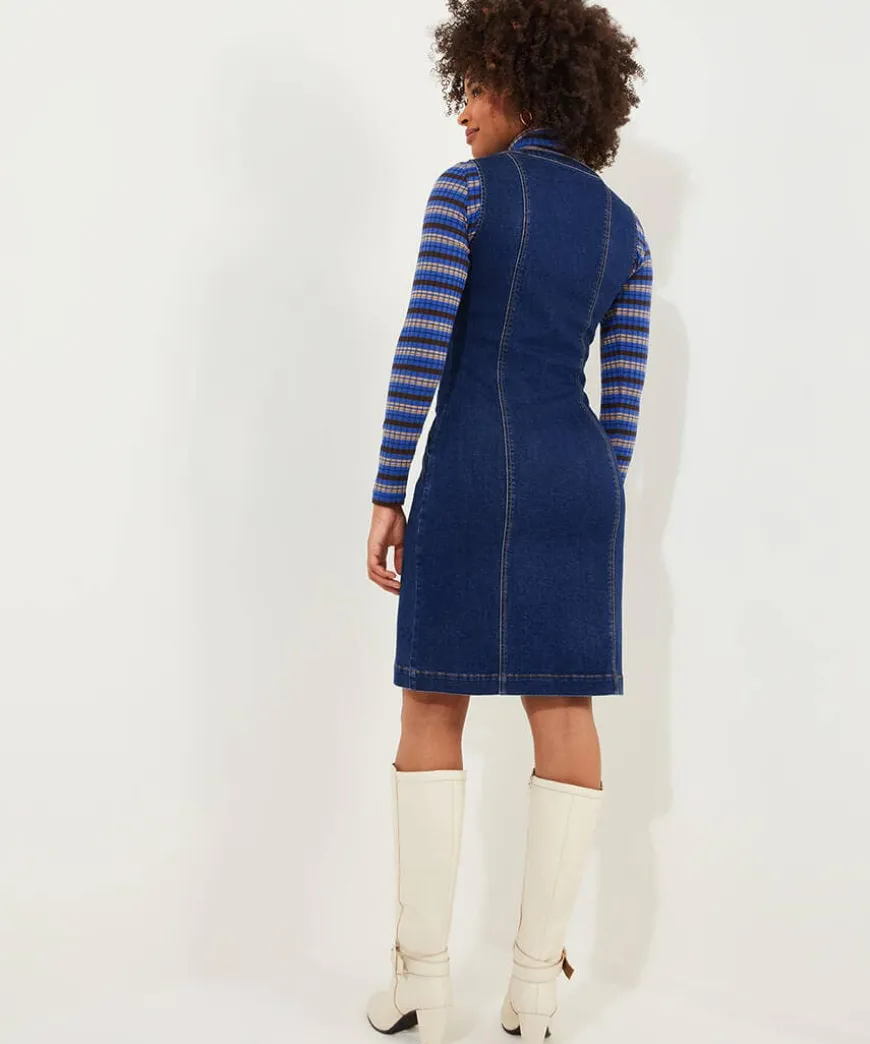 Dawn Denim Zip Through Pinafore