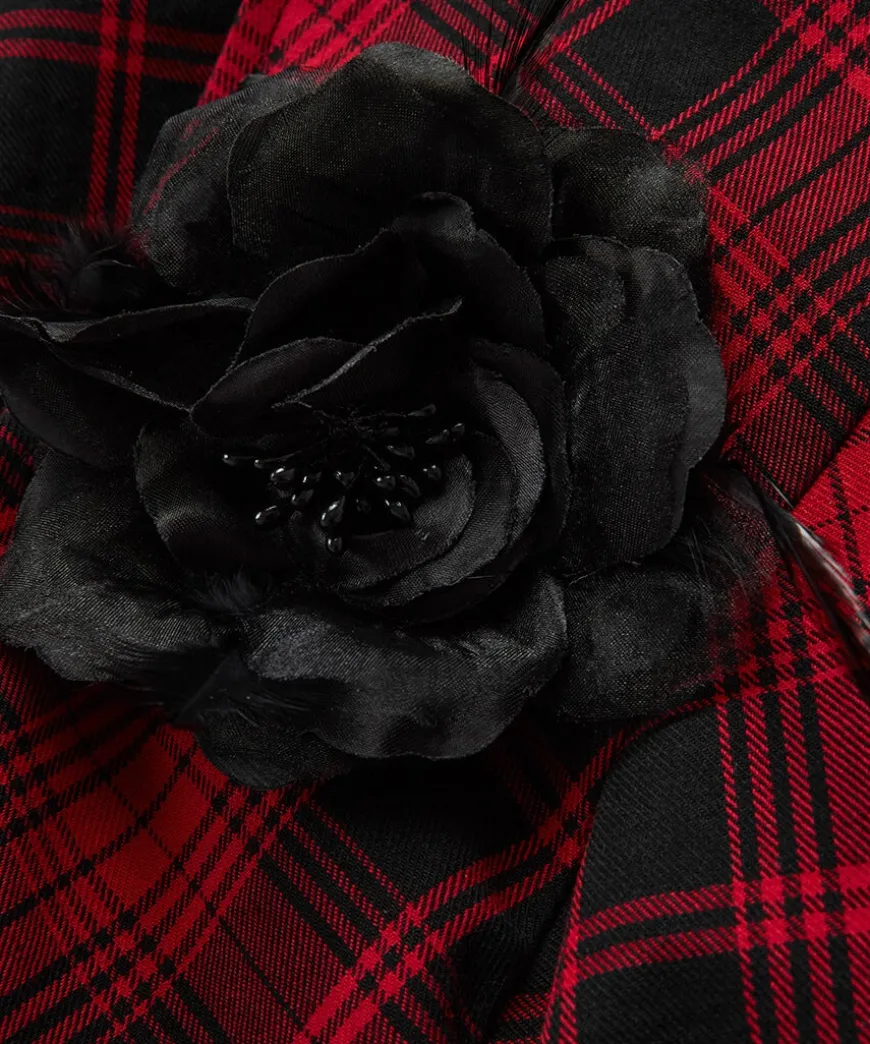 Dixie Check Dress With Corsage
