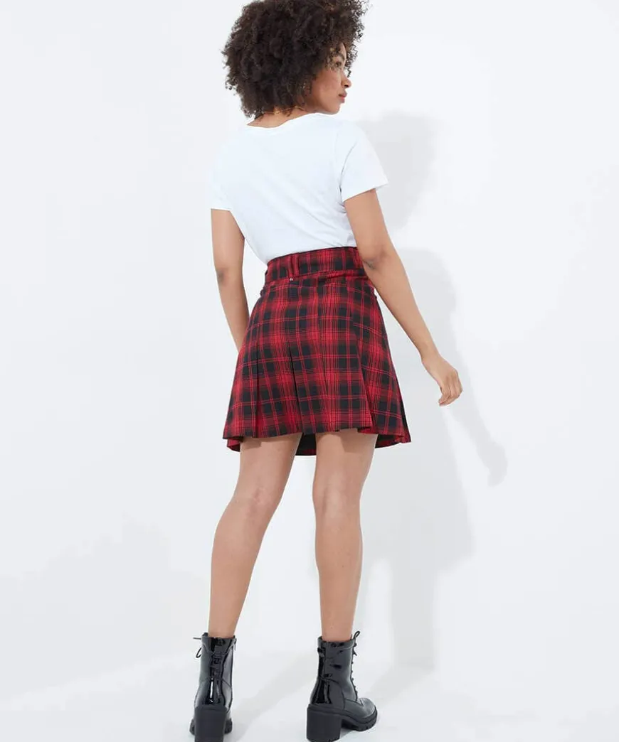 Dixie Check Pleated Skirt