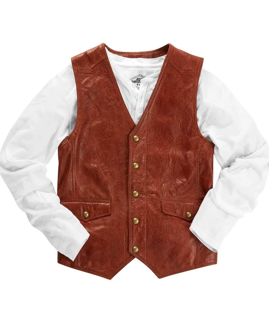Embossed Leather Waistcoat