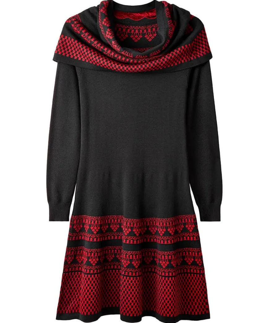 Glamorous Glitter Knit Dress With Snood