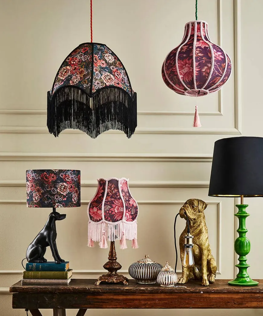 Highland Botanicals Set Of 2 Dog Lamps