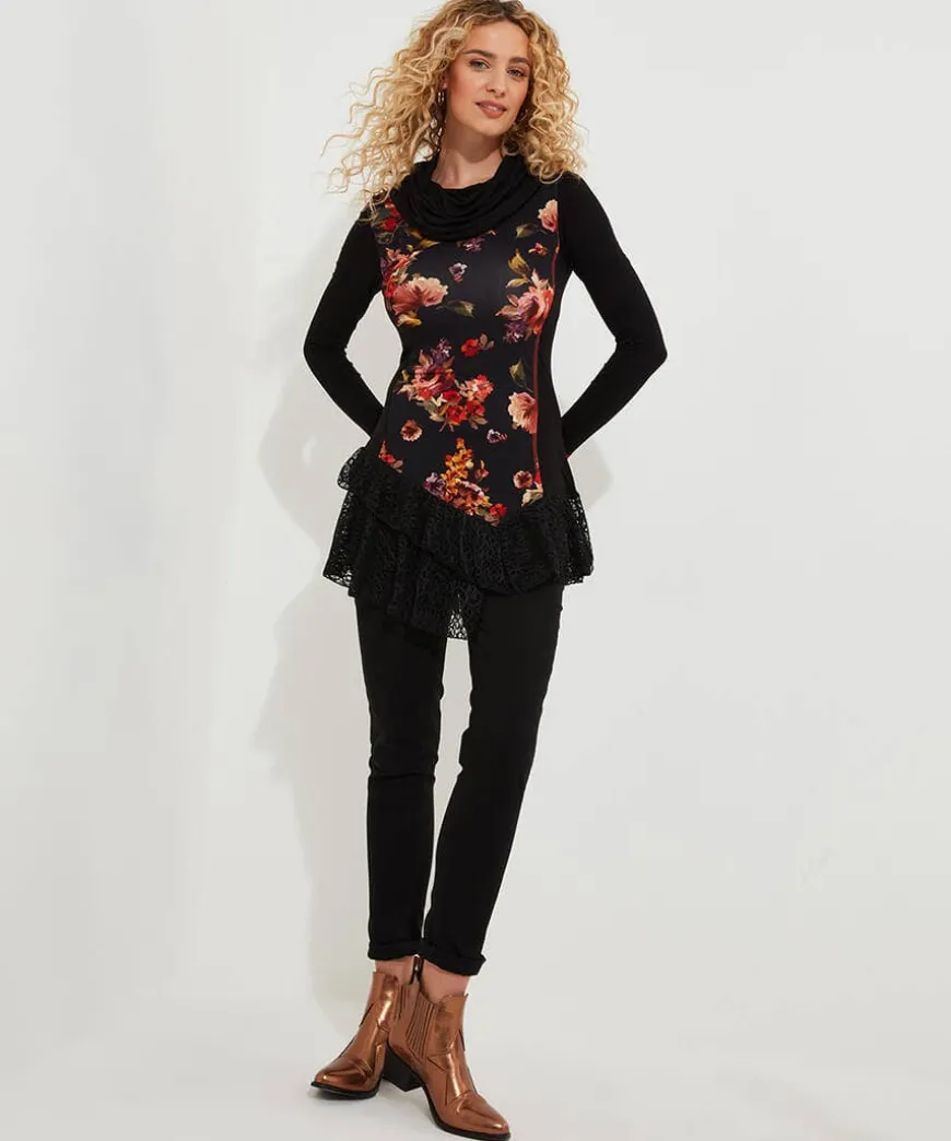 Lovely Lace Trim Jersey Tunic