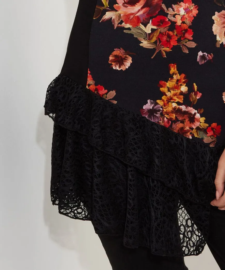 Lovely Lace Trim Jersey Tunic