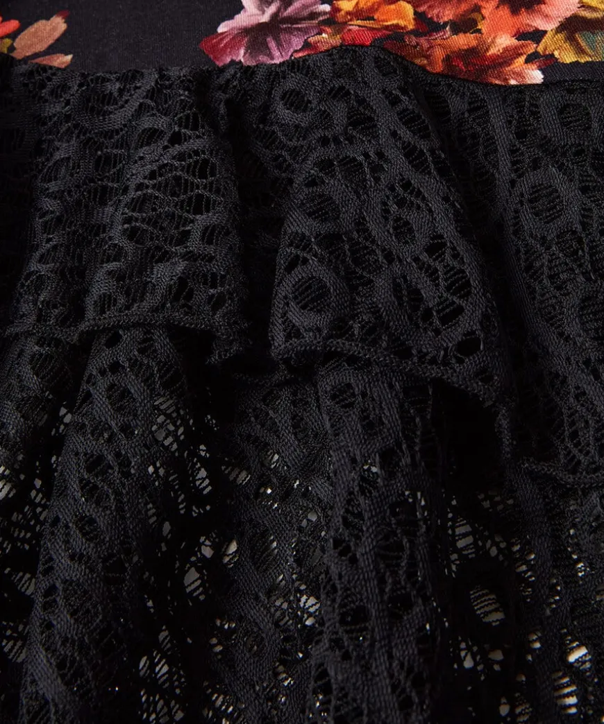 Lovely Lace Trim Jersey Tunic
