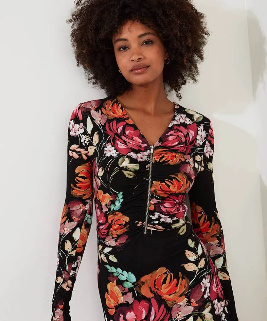 Lucy Zip Through Jersey Dress