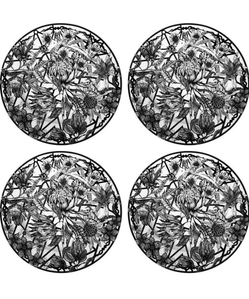 Magnificent Monochrome Floral Side Plates