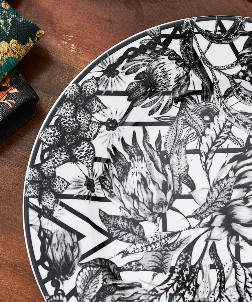 Magnificent Monochrome Floral Side Plates