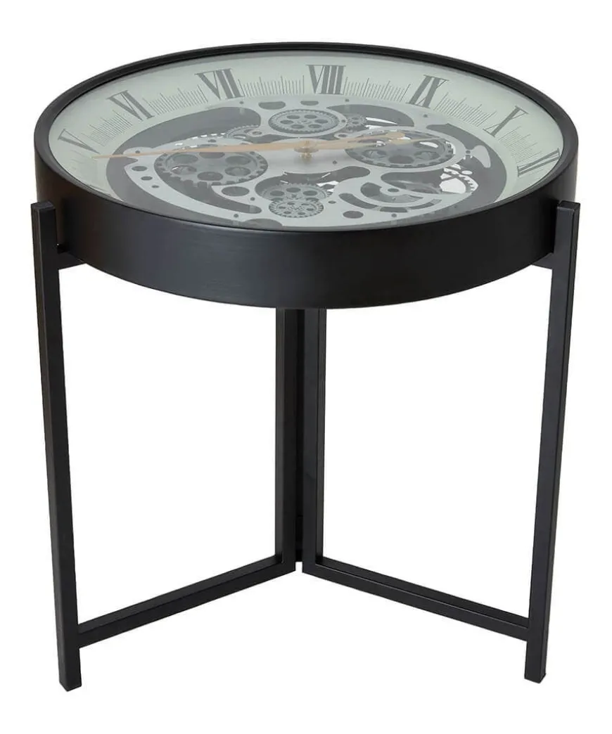 Magnificent Moving Gears Clock Side Table