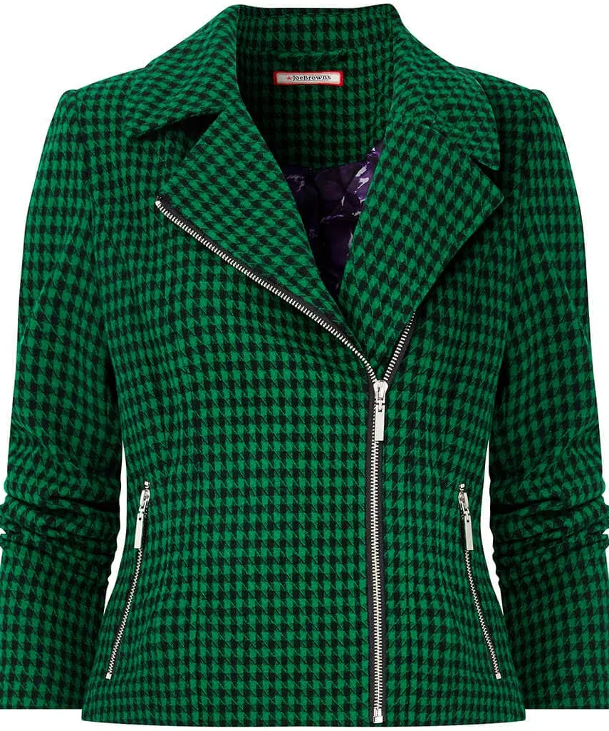 Meg Dogstooth Biker Jacket