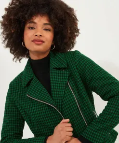 Meg Dogstooth Biker Jacket