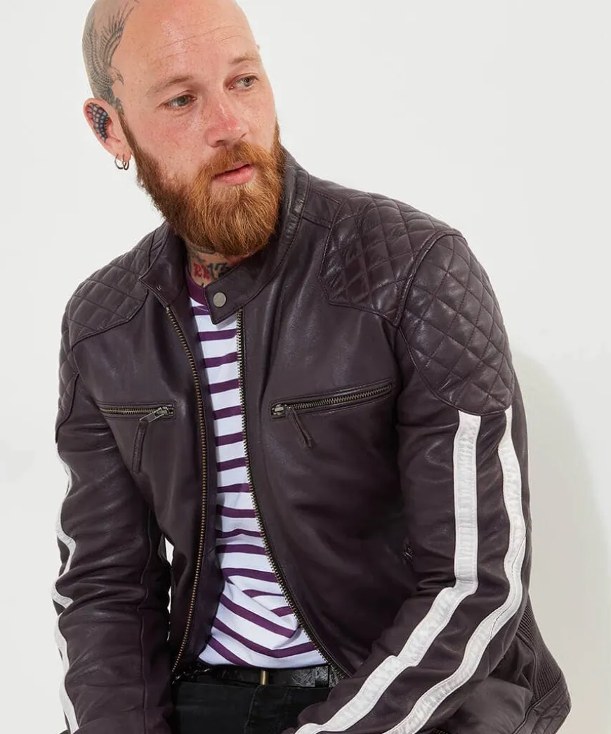 Purple Racer Leather Jacket