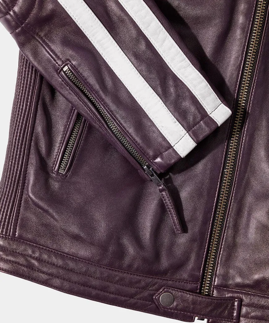 Purple Racer Leather Jacket