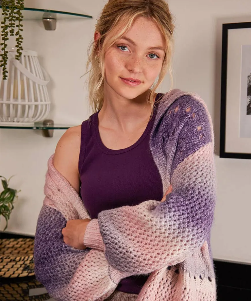 Sloe Joes Ombre Cosy Longline Cardigan