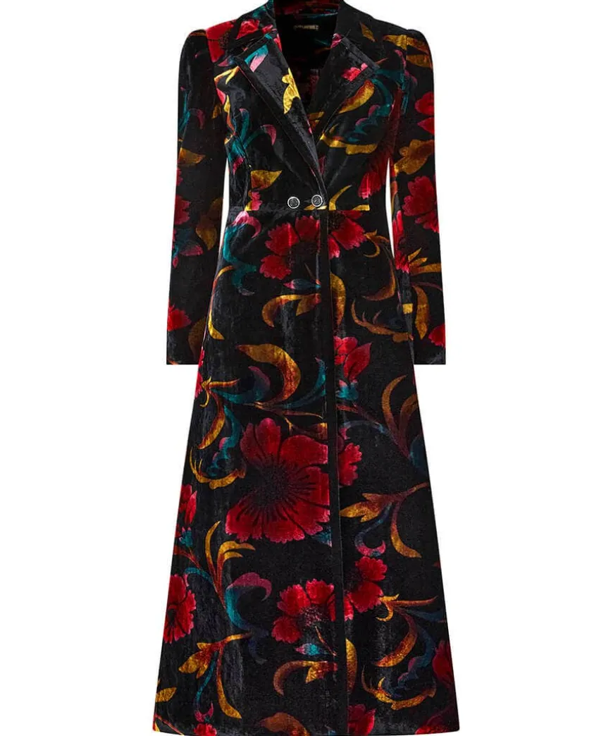 Statement Boutique Printed Velvet Coat