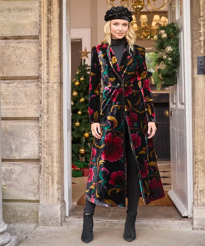 Statement Boutique Printed Velvet Coat