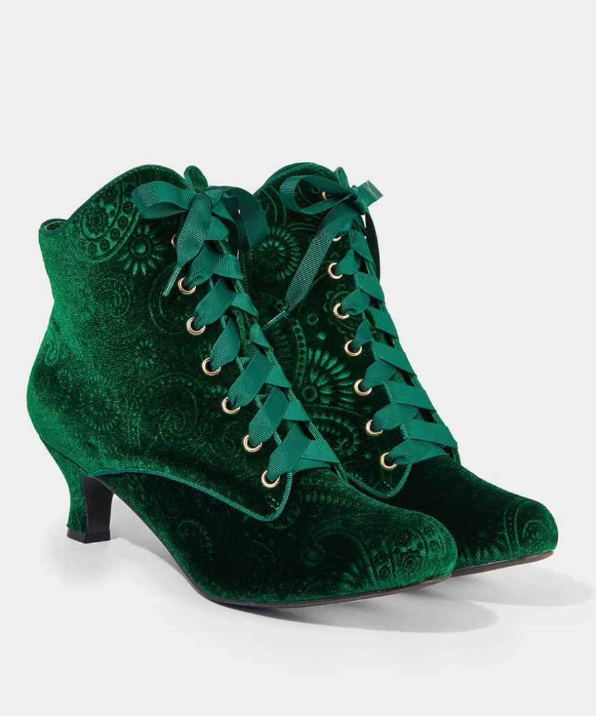 True Elegance Embossed Velvet Boots
